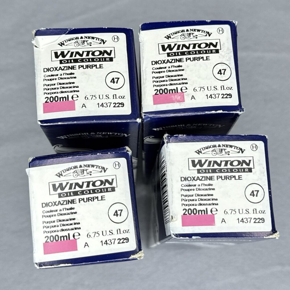 Winsor and Newton Winton Oil Colour Dioxazine Purple 47 Lot Of 4 6.75 oz  200 ml - Picture 6 of 6